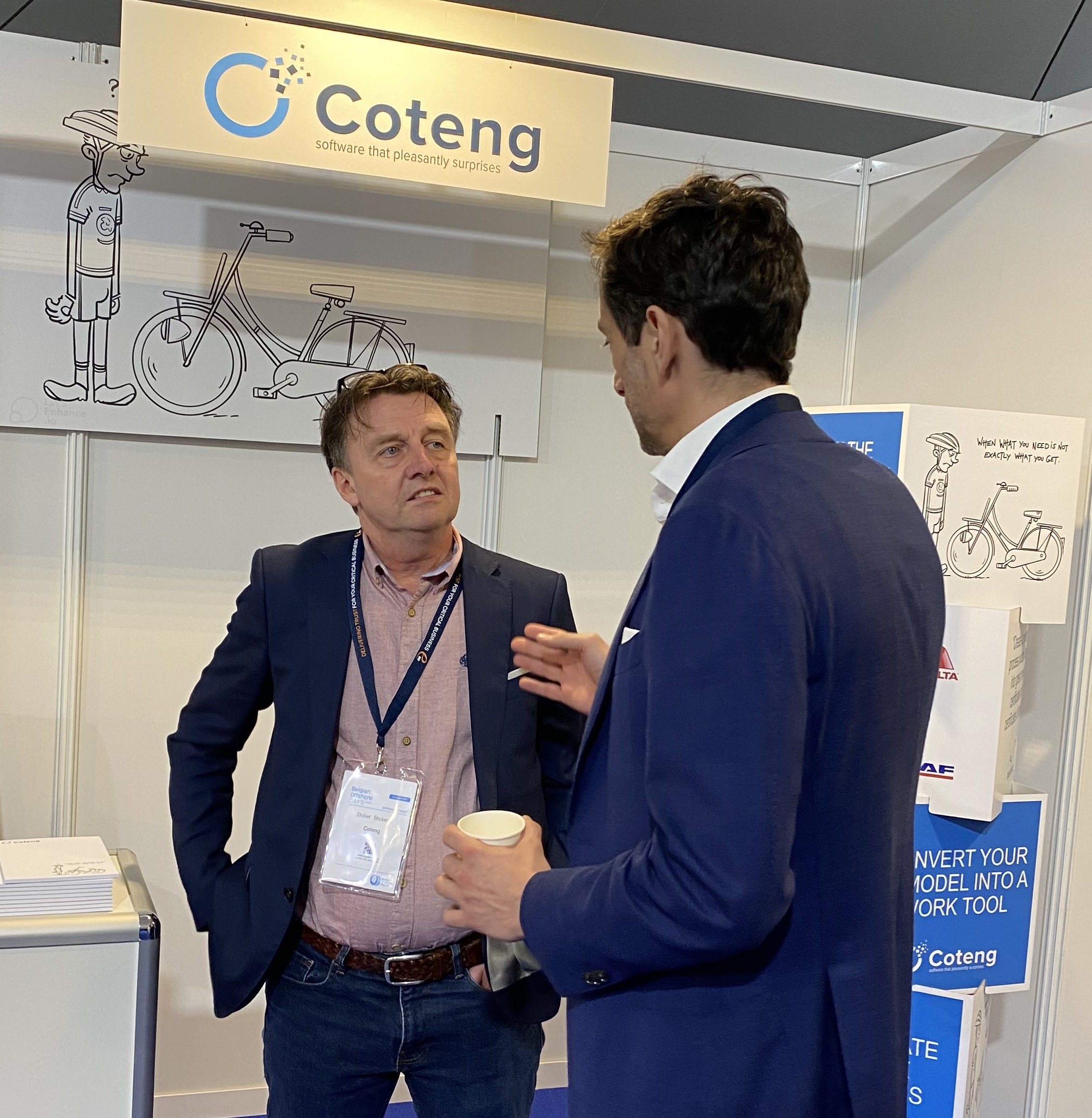 Didier Stickens at Coteng booth Belgian Offshore Days